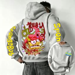 SpongeBob SquarePants and Patrick Star Cartoon Anime 2026 Spring and Autumn Men's and Women's Fashion Sports Hoodies