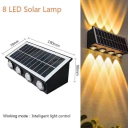 Solar RGB Wall Washer Sconce Light Outdoor IP65 Waterproof LED Up Down Solar Powered Lighting for Patio Courtyard