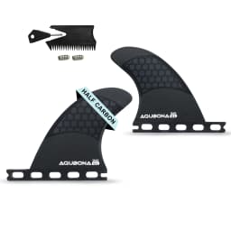 Single/Dual II Tab Surfing Fins - Tri Fins Set Honeycomb Fiberglass & Carbon S/M/L Size - Come with Fin Key Screws and Wax Comb