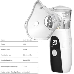 High-Efficiency Portable Mesh Nebulizer - Silent Autoclean Inhaler with LED Display for Adults Kids