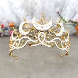 Gothic Black Moon Tiara Dark Queen Crown for Women Baroque Celestial Star Headpiece Vintage Cosplay Halloween Wedding Party Acce