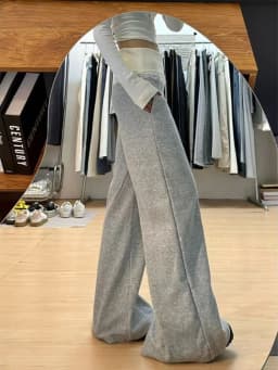 HOUZHOU Gray Lace Patchwork Women Pants Wide Leg Korean Fashion Sweatpants Solid Color Straight Trousers Baggy Basic Casual