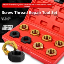 8pcs/Set Automotive Drive Shaft Thread Repair Tool Kit Metric Inch Hex Tap And Die Tapping Threading Tool