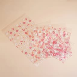 50-100pcs Flower Printed Opp Transparent Resealable Poly Bags Self Adhesive Plastics Bags For DIY Gifts Jewelly Making Seal Bags