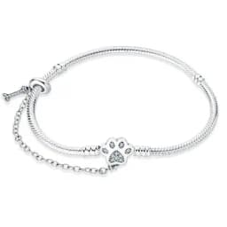 2026 Valentine New 925 Silver Pink Bow Full Diamond Bracelet Original 17-20CM Fit DIY Charm Women Birthday Jewelry Gifts