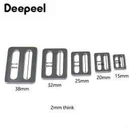 2/5Pcs Deepeel 15-38mm Stainless Steel Bag Strap Buckles Tri-Glide Backpack Belt Adjust Slider Pet Collar Ring Clasp Accessories