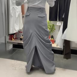 [EWQ] Elegant High Waist A-line All-match Clothing Minimalist Office Women's Fold Skirt Bottom Slit Design Skirts 2025 Autumn