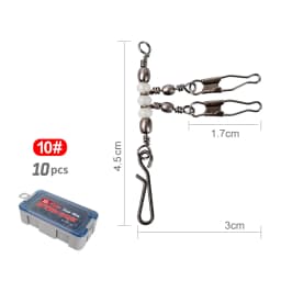 New 10pcs 1-2-3-Way Fishing Snap Connector 6#/8#/10# Stainless Steel Luminous Fishing Pin Connector Barrel Swivels Tackle