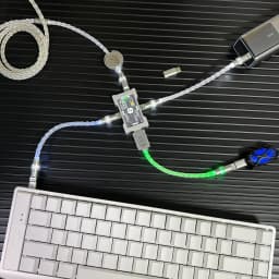 15cm/130cm C-C/USB-C Single Crystal Copper Keyboard Cable Supports 8K Magnetic Controllable Lights for HM Hub Computer Keyboard