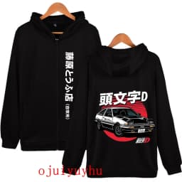AE86 Zip Up Hoodies Initial D Korean Style Zippper Jackets Sweatshirts Anime Gothic Y2k Pullovers Mange Vintage Streetwear