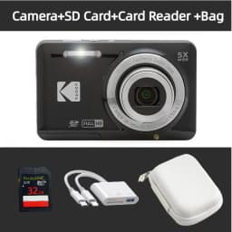 KODAK PIXPRO FZ55 16MP Digital Camera 5X Optical Zoom 28mm Wide Angle 1080P Full HD Video 2.7" LCD Vlogging Camera