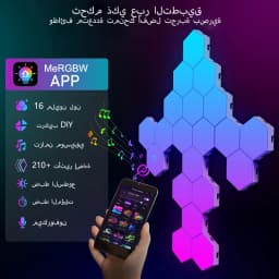RGB Intelligent Hexagonal Wall Lamp Color Changing Ambient Night Light Hexagona Shape MeRGBW APP DIY Music Sync Game Room Home