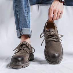 2026 Spring Outdoor Quality Mens Retro Style Casual Shoes Suede Oxford Wear Resistant Round Toe Casual Shoes Hiking Travel Shoes