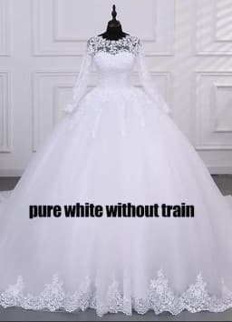 Ashley Gloria Pure White Wedding Dresses Elegant Boat Neck Ball Gown Simple Vestido De Noiva Plus Size Robe De Mariee