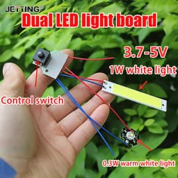 DC 3.7-5V Double LED Light Board With Control Switch Used For Flashlight Night Lighting Desk Lamp DIY Accessory
