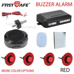 12V 16.5mm Flat Probe Parking Sensor Kit 4 Sensors Buzzer Detector Reversing Radar Universal Auto Auxiliary Safety Accessories
