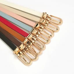 1x105cm Women PU Leather Belt Simple Solid Color Versatile Pin Buckle Thin Belt Dress Shirts Pants Decoration Ladies Waist Belts