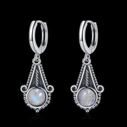 New Elegant Natural Kyanite S925 Silver Drop Earrings for Women Vintage Jewelry Wedding Engagement Hoop Earrings Gifts