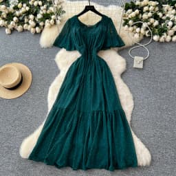 Elegant Sexy High Waist chiffon glitter Vacation Vestidos Slim Women Party Ceremonial Dress