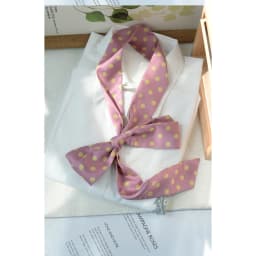2025 New Spring Polka Dot Long Scarf Preppy Chic Polyester Red Butterfly Narrow Ribbon Bowknot Bag Accessories 180cm Cravat Gift