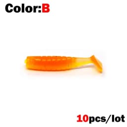 OUTKIT 10Pcs/lot Wobblers Rockfishing Soft Lures Rubber Soft Baits 4cm 1g Fishing Soft Worm Artificial Baits Bass Silicone Fish