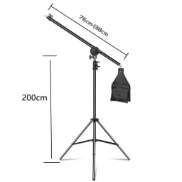 Rotatable Aluminum Adjustable Tripod Boom With 2m Light Stand Sandbag for Studio Photography Video