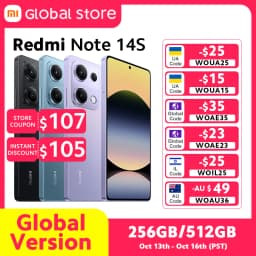 Xiaomi Redmi Note 14S Smartphone Global Version MTK Helio G99 200MP Camera 120Hz 6.67" AMOLED Display 67W 5000mAh