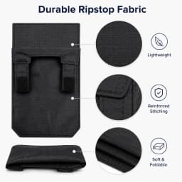 2026 Black Slim Belt Wallet Zero Bulk Anti Theft Belt Clip Mini Belt Wallet Hook and Loop Closure Hidden Compartment Belt Wallet