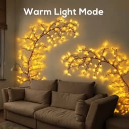 USB Lighted Rattan Branch Lamp Warm White LED Twig String Lights 8 Modes Remote Control for Indoor Bedroom Mantel Festival Decor