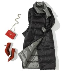 Two-Sided Women Warm Down Coat 2025 Autumn Winter Light Thin White Duck Down Jacket Female Long Oversize Puffer Parkas Outwears