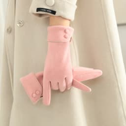 Winter Fleece Lined Thickened Windproof Warm Driving Cycling WomenTouchscreen Gloves Retro Elegant Button Wrist Soft Luxury