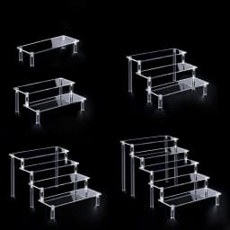 1-5 Tier Acrylic Display Stand Perfume Doll Clay Figurine Blind Box Storage Rack Transparent Ladder Makeup Organization W-2