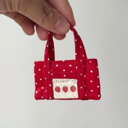 Cute Polka Dot Mini Doll Handbag, Strawberry Fabric Tote Bag Fits 10cm 1/8 BJD Zsiga Yuy, Doll Dress-up Accessories