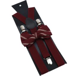 Cotton Brown Plaid Bowtie Suspender Set Elastic Braces Men Black Grey Butterfly Straps Wedding Dress Suit Skirt Accessories Gift
