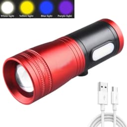 Portable Fishing LED Flashlight 2/4 Light Source Blue Purple White Yellow Light Waterproof Type C Rechargeable Fishing Lantern
