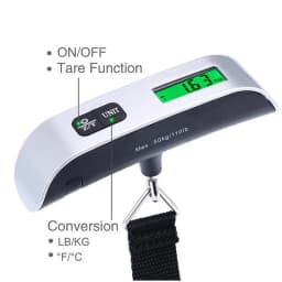 1pcs Portable Scale Digital LCD Display 110lb/50kg Electronic Luggage Hanging Suitcase Travel Weighs Baggage Bag Weight Balance