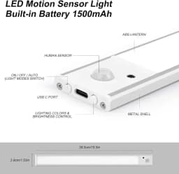 Wireless LED Night Light Motion Sensor USB Rechargeable Strip For Bedroom Kitchen Cabinet Lamp Remote Control Lighting