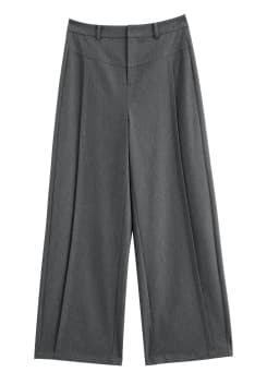 ZIQIAO Panel Design Curved Blade Pleat Casual Tros for Petite Women with Tailored Elements Spring 2026 New Arrival Long Pants