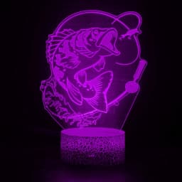 Nighdn 3D Fish Lamp LED Night Light for Kids Room Decor 7 Color Illusion Bedside Lamp Child Nightlight Gift for Men Girls Boys