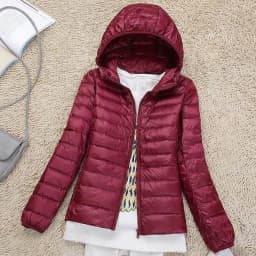 Women's Ultralight Thin down Jacket Quilted Coat Hooded Lightweight Silk Fiber Fill Fall Fashion Ladies' Premium Clothing