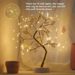 Golden Leaf 72 Led Touch Copper Wire Night Light Tree Light Battery Box USB Light String For Home Decoration