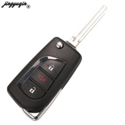 Jingyuqin 2/3 Buttons Flip Remote Car Key Shell Case For Toyota Corolla 2017 RAV4 Before 2013 Toy43 Toy48 VA2 Blade Replacement