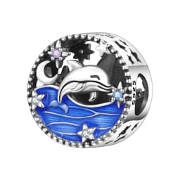 Blue Charm 925 Sterling Silver Ocean Pearls Betta Fish Pendant Birthday Party Gift for Women Bracelet Necklace DIY Beads Jewelry