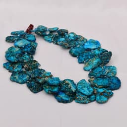 G-G 22'' 2 Rows Mix Color Blue Sea Sediment Imperial Jasper Crystal Necklace Handmade For Women