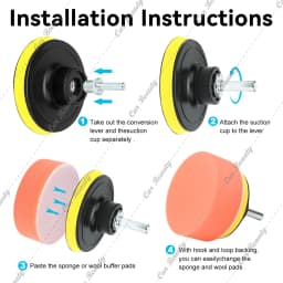 3 4 5 6 7 Inch Car Detailing Waxing Sponge Kit Sandpaper Disc Pad With M10 M14 Hex Drill Adapter for Auto Headlight Polishing