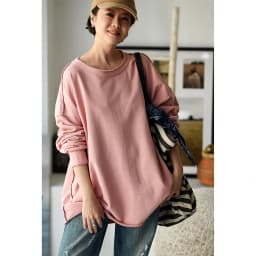 R17800 Artistic and Simple Style, Mid-Length, Loose Fit, Oversized Pure Cotton Spring Pullover Sweatshirt for Women