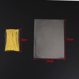 100pcs Transparent Flat Bags With Twist Ties Clear OPP Bag Party Wedding Supply Gifts Bag Candy Dessert Festival Gift Packaging