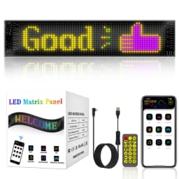 Scrolling Bright Advertising LED Sign with Bluetooth App DIY Custom Text Graffiti Animation for Store Car Bar Hotel Advertising