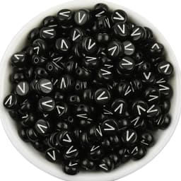 7x3.5mm Black Acrylic Beads Flat Round Pick Letters Loose Alphabet Spacer Beads Supplies For Jewelry Making Bracelets Accessory