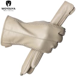 Touch Screen Leather Gloves, High-End Leather Gloves Women, Genuine Leather Winter Gloves, Keep Warm Women's Leather Gloves-2226